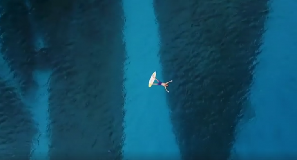 サーファーがうらやましい素晴らしいサンゴ礁の空撮動画